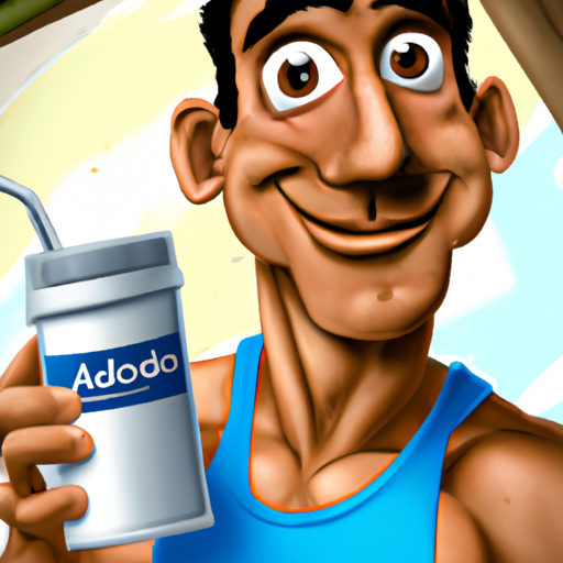 A happy and healthy individual enjoying an almond shake after a workout, showcasing the beverage's potential for fitness and well-being.